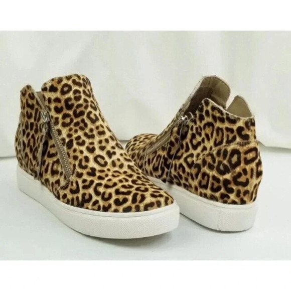 Steve Madden 7.5M Women's Animal Cheetah Print Side Zip Ankle Fashion Sneakers - Picture 9 of 12